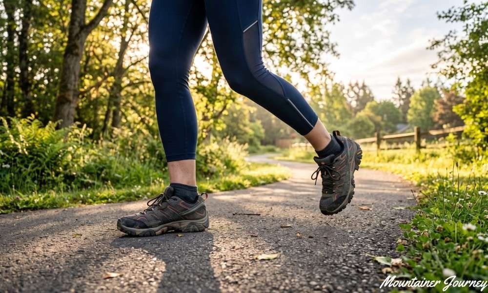Hiker walking regularly to build endurance for hiking