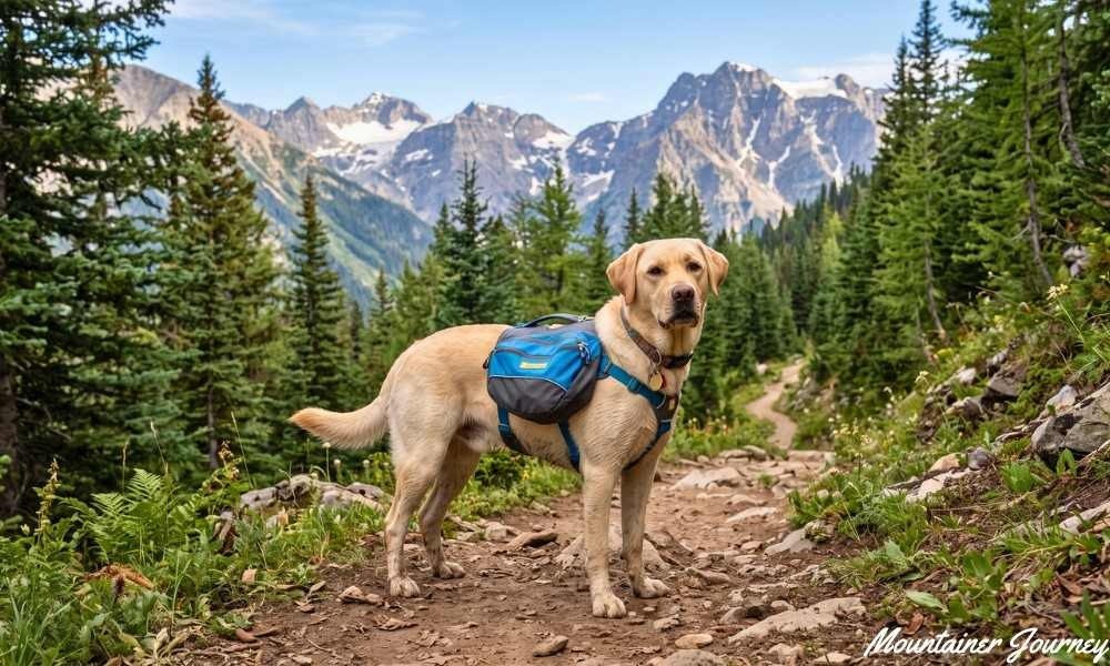 Labrador Retriever outdoors on a hiking trail